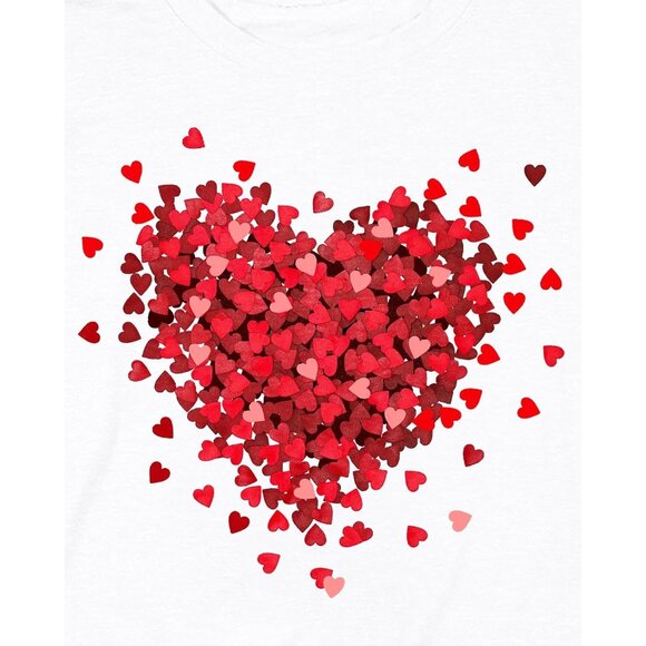 Meesheep Women White Cute Love Hearts Pull On T shirts Valentines Day Gifts Tops - Picture 6 of 6